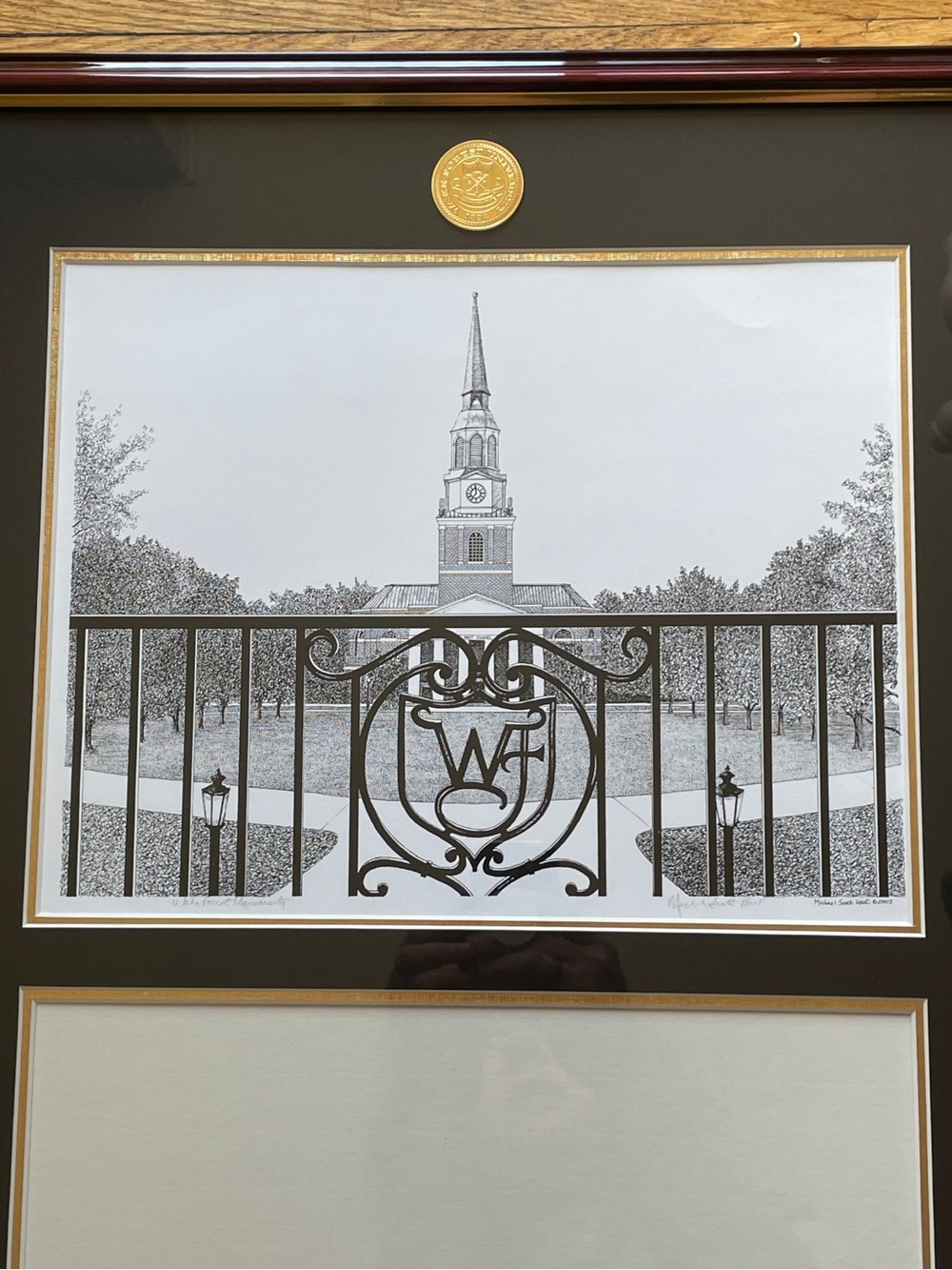 NWOT UNIVERSITY FRAMES Wake Forest Diploma Frame Campus Picture Double Opening - Picture 6 of 16